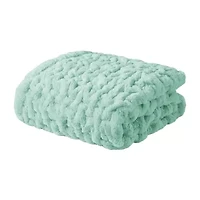 Madison Park Ruched Fur Throw