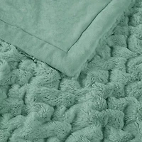 Madison Park Ruched Fur Throw