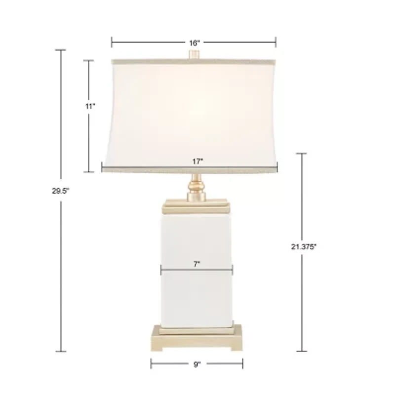 Hampton Hill Signature Colette Rectangular Ceramic Table Lamp