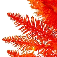 Kurt Adler 6 Foot Pre-Lit Orange Slim Tree