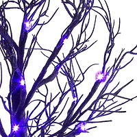 Kurt Adler 2 Foot Black Glitter And Purple LED Lighted Tree