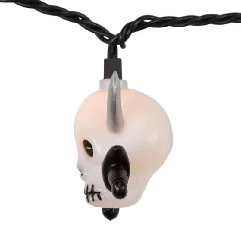 Kurt Adler UL 10-Light Skull with Silver Sword Light Set