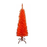 Kurt Adler Foot Pre-Lit Orange Slim Tree
