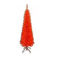 Kurt Adler 5 Foot Pre-Lit Orange Slim Tree