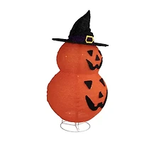 34in Jack-O-Lanterns in Witch's Hat Outdoor Halloween Decoration