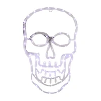 18'' Lighted Skull with 4 Function Controller Window Silhouette Halloween Decoration