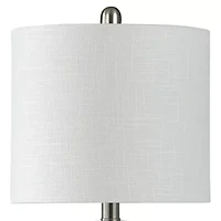 Stylecraft 18" Speckled White Ceramic With Textured Shade Table Lamp
