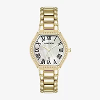 Armitron Womens Crystal Accent Gold Tone Bracelet Watch 75/5907mpgp
