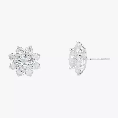 Sparkle Allure Cluster Cubic Zirconia 11mm Flower Stud Earrings