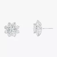 Sparkle Allure Cluster Cubic Zirconia 11mm Flower Stud Earrings