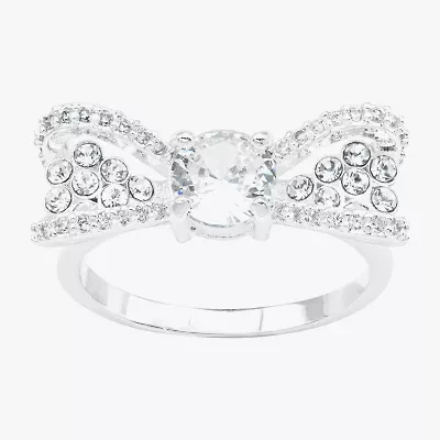 Sparkle Allure Womens Cubic Zirconia Pure Silver Over Brass Bow Band