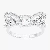 Sparkle Allure Womens Cubic Zirconia Pure Silver Over Brass Bow Band
