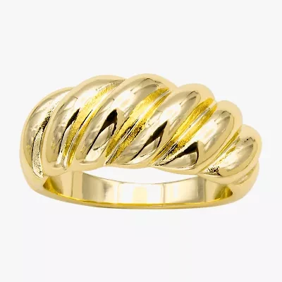 Sparkle Allure Rope Twist Womens 2.5MM 14K Gold Over Brass Band