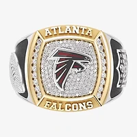 True Fans Fine Jewelry Atlanta Falcons Mens 1/2 CT. Natural White Diamond 10K Two Tone Gold Fashion Ring