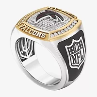 True Fans Fine Jewelry Atlanta Falcons Mens 1/2 CT. Natural White Diamond 10K Two Tone Gold Fashion Ring