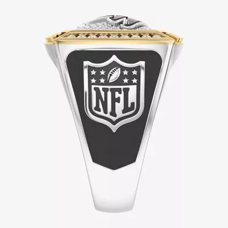 True Fans Fine Jewelry Atlanta Falcons Mens 1/2 CT. Natural White Diamond 10K Two Tone Gold Fashion Ring