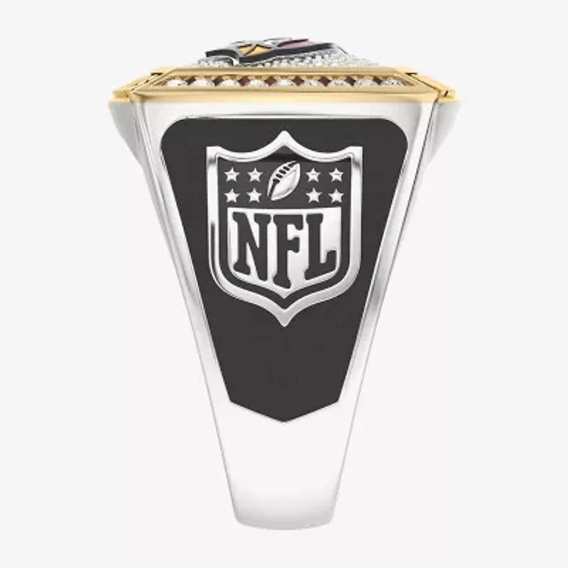 True Fans Fine Jewelry Arizona Cardinals Mens 1/2 CT. Natural White Diamond 10K Two Tone Gold Fashion Ring