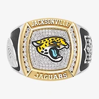 True Fans Fine Jewelry Jacksonville Jaguars Mens 1/2 CT. Natural White Diamond 10K Two Tone Gold Fashion Ring