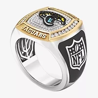True Fans Fine Jewelry Jacksonville Jaguars Mens 1/2 CT. Natural White Diamond 10K Two Tone Gold Fashion Ring