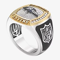 True Fans Fine Jewelry Baltimore Ravens Mens 1/2 CT. Natural White Diamond 10K Two Tone Gold Fashion Ring