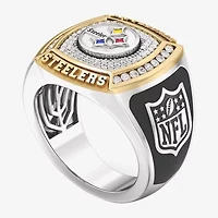 True Fans Fine Jewelry Pittsburgh Steelers Mens 1/2 CT. Natural White Diamond 10K Two Tone Gold Fashion Ring