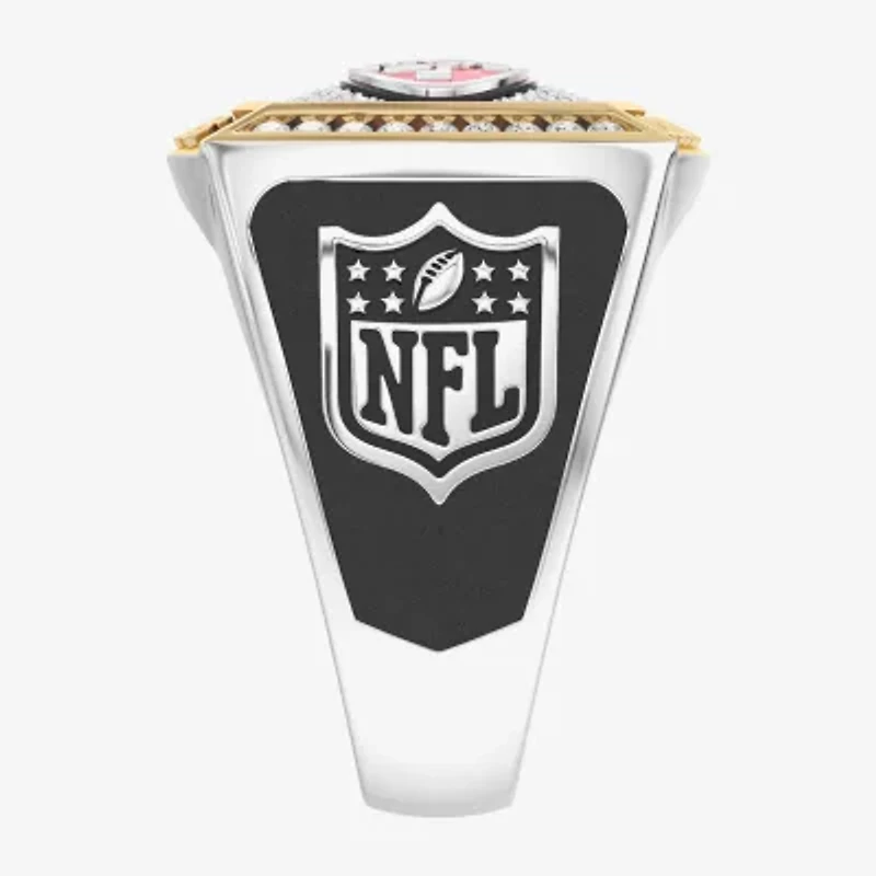 True Fans Fine Jewelry San Francisco 49ers Mens 1/2 CT. Natural White Diamond 10K Two Tone Gold Fashion Ring