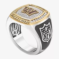 True Fans Fine Jewelry Washington Commanders Mens 1/2 CT. Natural White Diamond 10K Two Tone Gold Fashion Ring