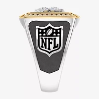 True Fans Fine Jewelry Detroit Lions Mens 1/2 CT. Natural White Diamond 10K Two Tone Gold Fashion Ring
