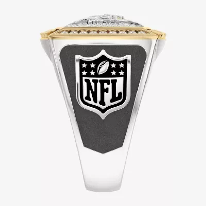 True Fans Fine Jewelry Minnesota Vikings Mens 1/2 CT. Natural White Diamond 10K Two Tone Gold Fashion Ring
