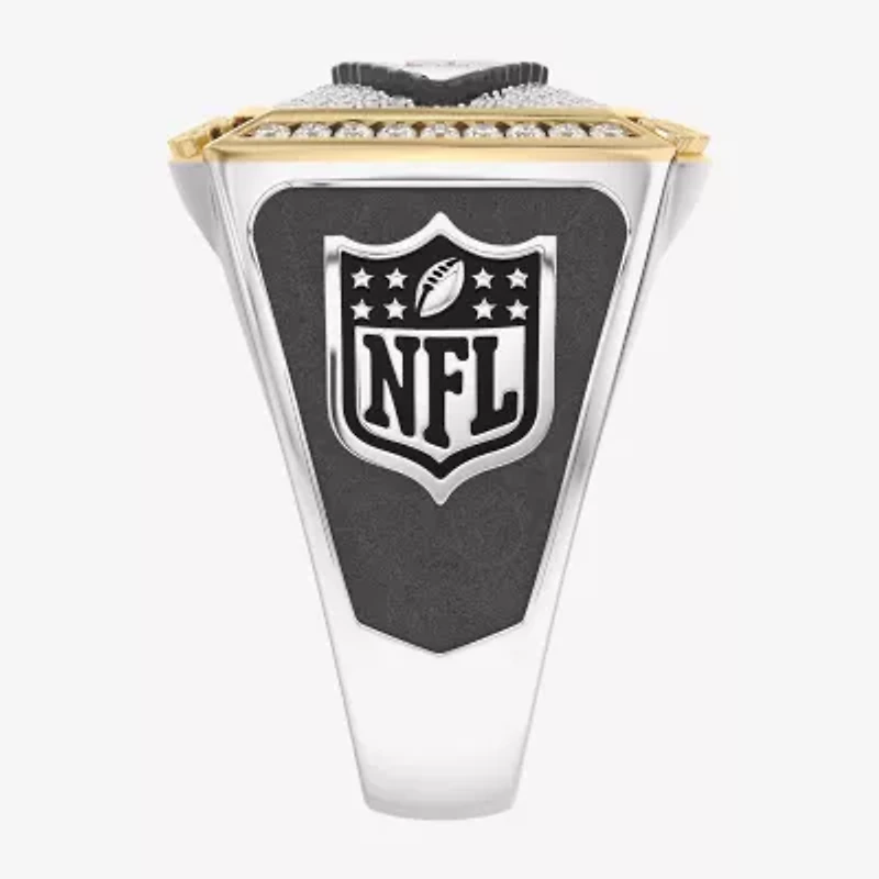 True Fans Fine Jewelry Kansas City Chiefs Mens 1/2 CT. Natural White Diamond 10K Two Tone Gold Arrow Fashion Ring
