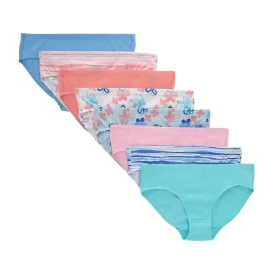 Hanes Ultimate Pure Comfort Organic Cotton Little & Big Kid Girls 8 Pack Hipster Panty Guoch8