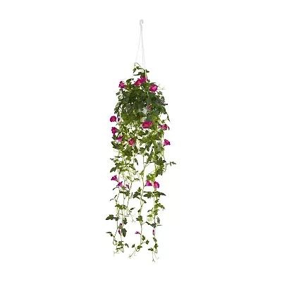 Nearly Natural 30" Petunia Hanging Basket Artificial Plant
