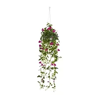 Nearly Natural 30" Petunia Hanging Basket Artificial Plant