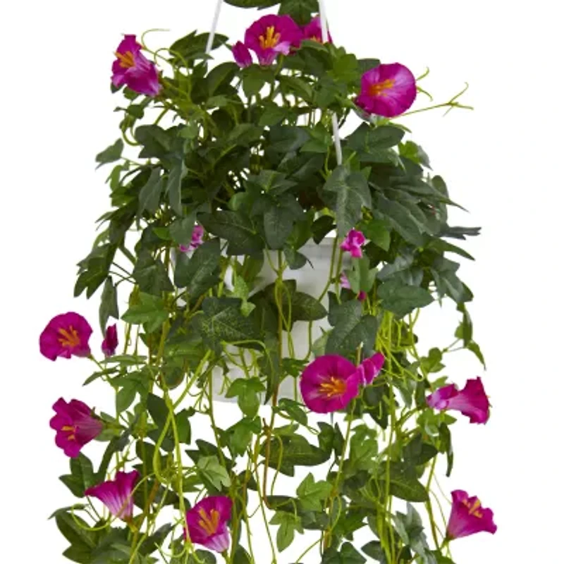 Nearly Natural 30" Petunia Hanging Basket Artificial Plant