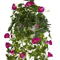 Nearly Natural 30" Petunia Hanging Basket Artificial Plant