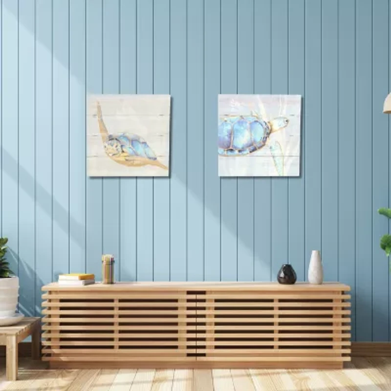 Cheungs Coralia Sea Turtle Wood Wall Art