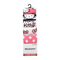 Womens 5 Pair Hello Kitty Crew Socks