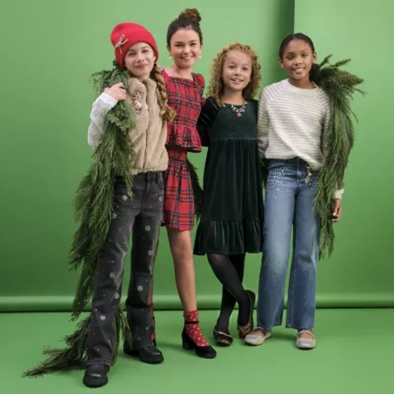 Thereabouts Little & Big Kid Girls Long Sleeve A-Line Dress