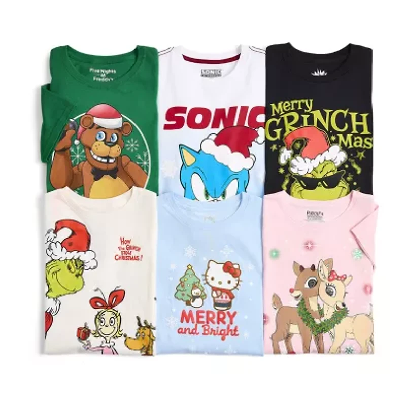 Little & Big Kid Girls Crew Neck Short Sleeve Regular Fit Hello Kitty Graphic T-Shirt