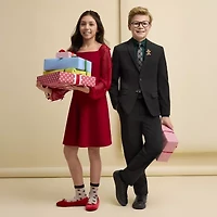 Van Heusen Little & Big Kid Boys Long Sleeve Point Collar Shirt + Tie Set