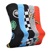 Mens 5 Pair Marvel Crew Socks