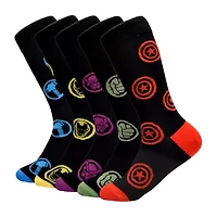 Mens 5 Pair Avengers Crew Socks