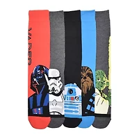 Mens 5 Pair Star Wars Crew Socks