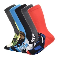 Mens 5 Pair Star Wars Crew Socks