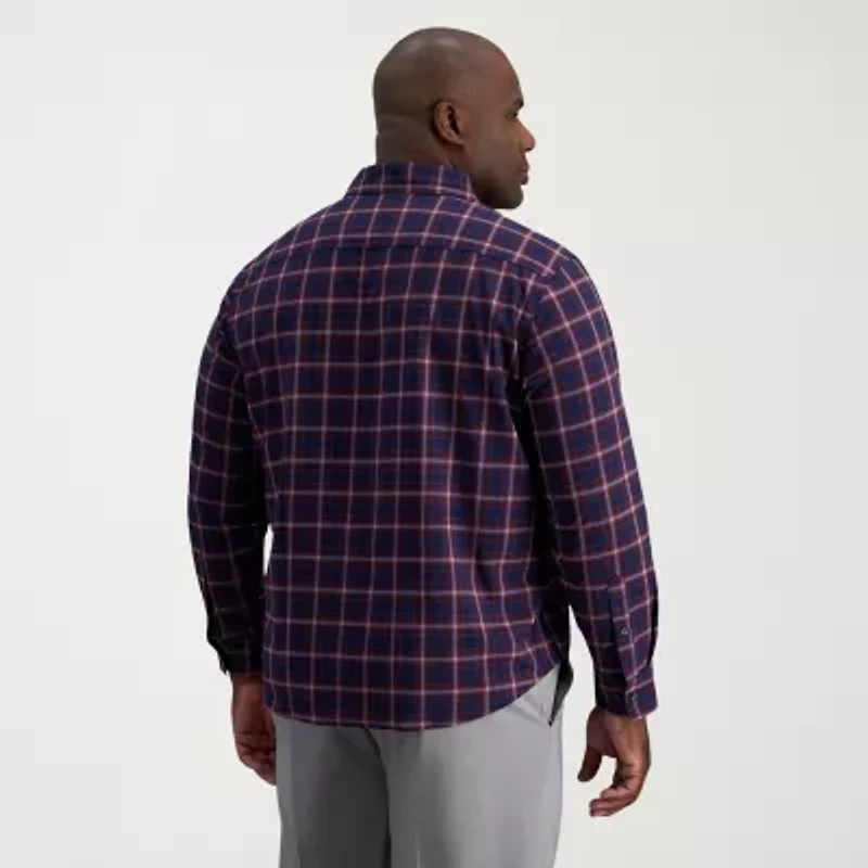 Haggar Mens Long Sleeve Regular Fit Big and Tall Button-Down Shirt