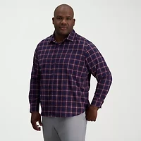 Haggar Mens Long Sleeve Regular Fit Big and Tall Button-Down Shirt