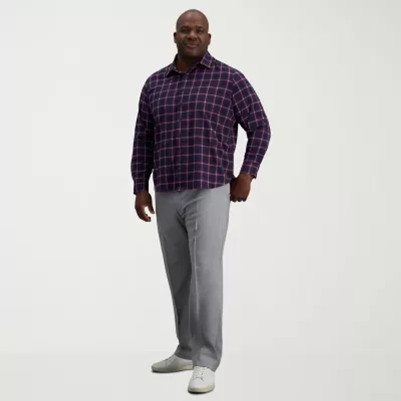 Haggar Mens Long Sleeve Regular Fit Big and Tall Button-Down Shirt