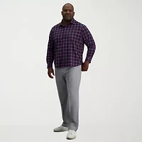 Haggar Mens Long Sleeve Regular Fit Big and Tall Button-Down Shirt