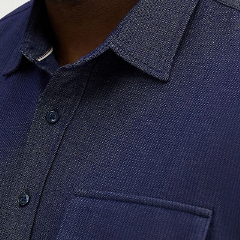 Haggar Mens Long Sleeve Regular Fit Big and Tall Button-Down Shirt