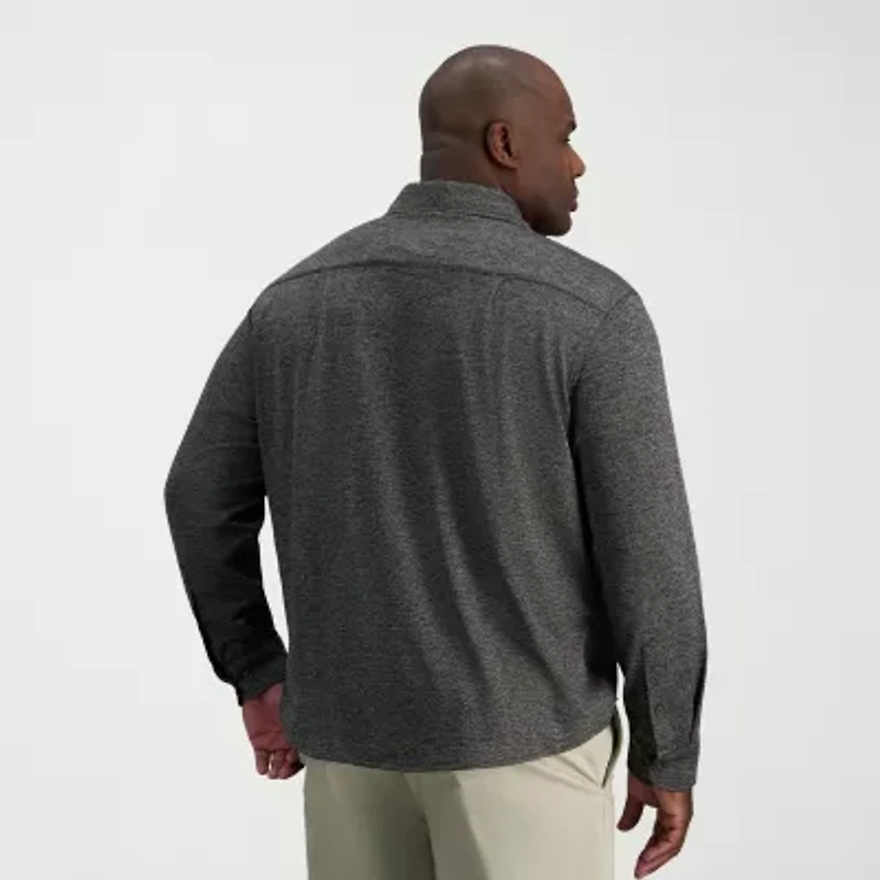 Haggar Mens Long Sleeve Regular Fit Big and Tall Button-Down Shirt